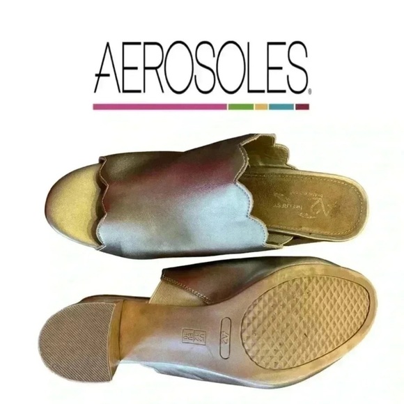 🛍️3/$40 Aerosoles A2 Heel Rest Mules – Metallic Gold / Bronze Women’s Size 12 - Picture 3 of 8